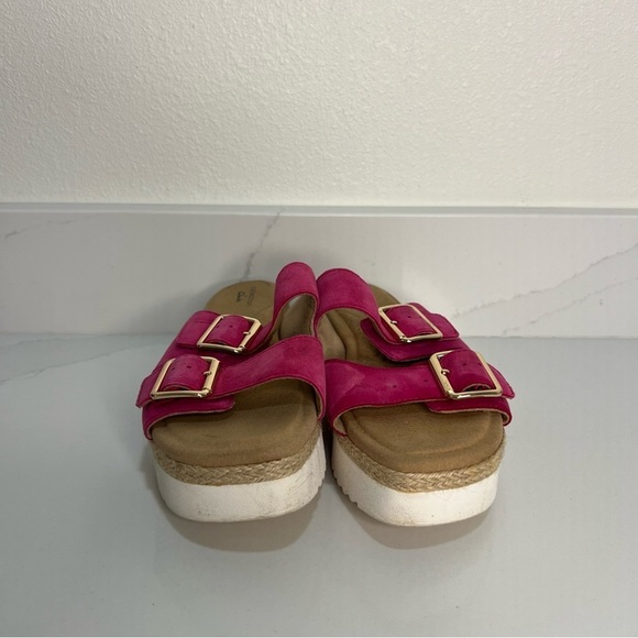 Clarks Collection Lana Beach Slide Sandals Pink Leather Platform Size 8.5 - Picture 6 of 11